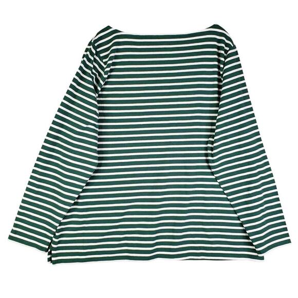 Talbots Shirt Women’s Plus Size 2X Striped Green Christmas Candy Cane New - Picture 3 of 10